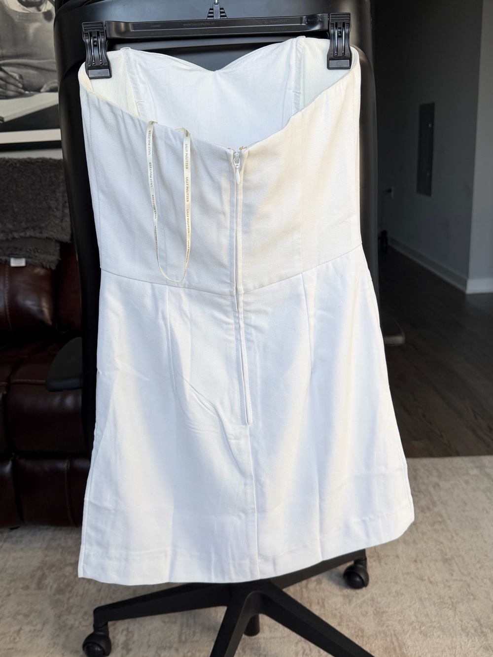 Lilly Pulitzer Strapless White Sheath Dress with shorts underneath - Picture 4 of 5